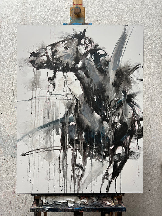 Horse Abstract black