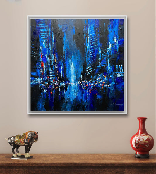 "Layers of Beautiful Time" - Urban Cityscape Painting