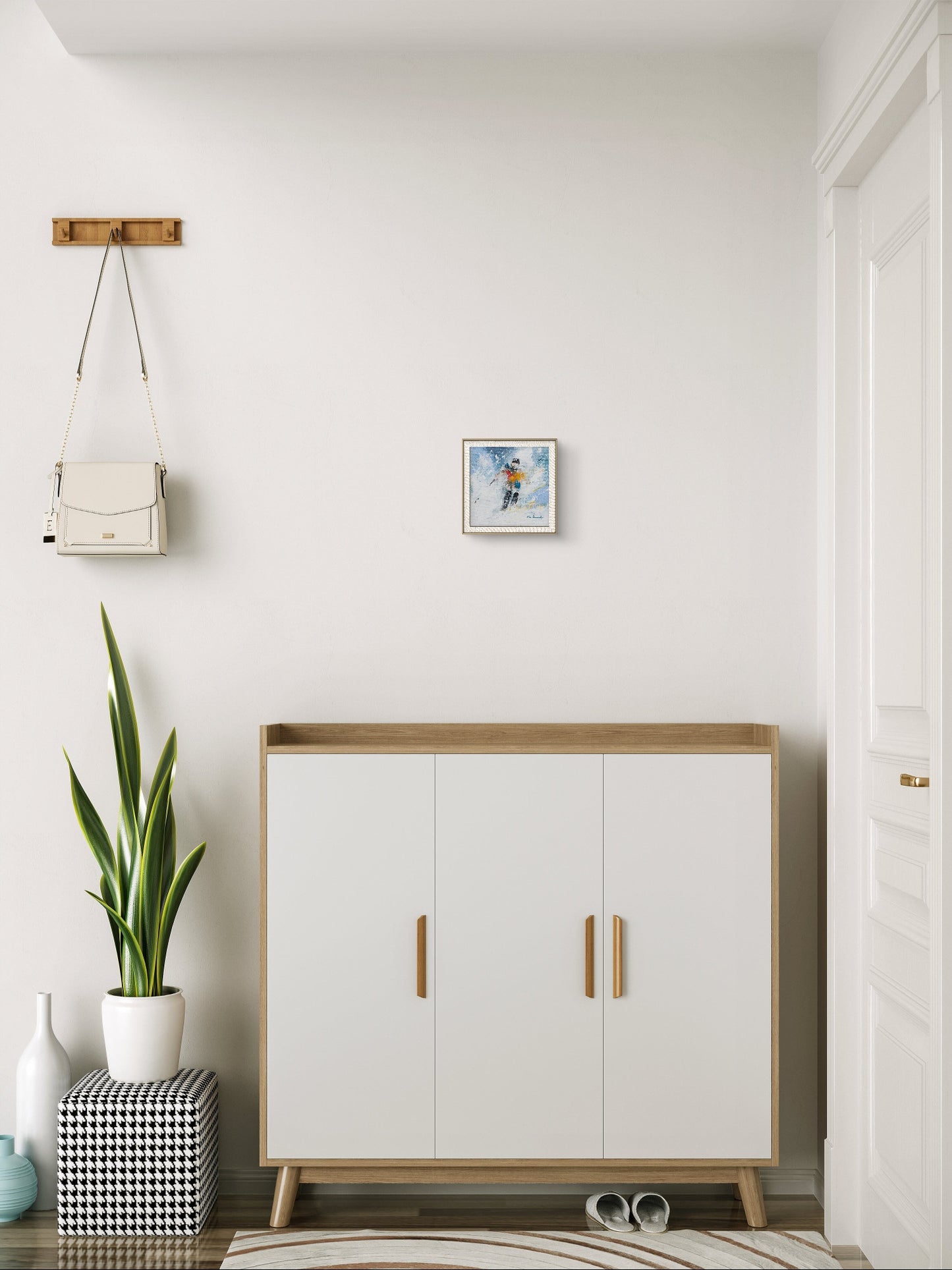 Above the Pines - Original Alpine Skiing Painting