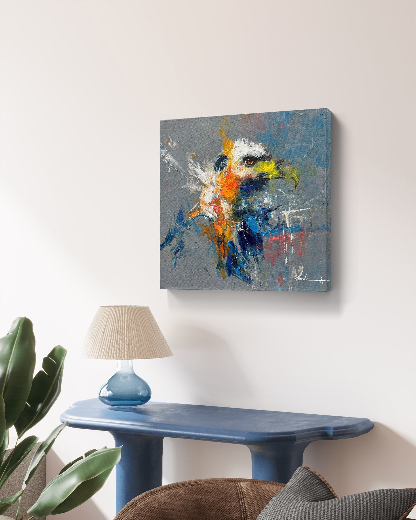 Roi de l'espace - Peinture animalière abstraite de Mande