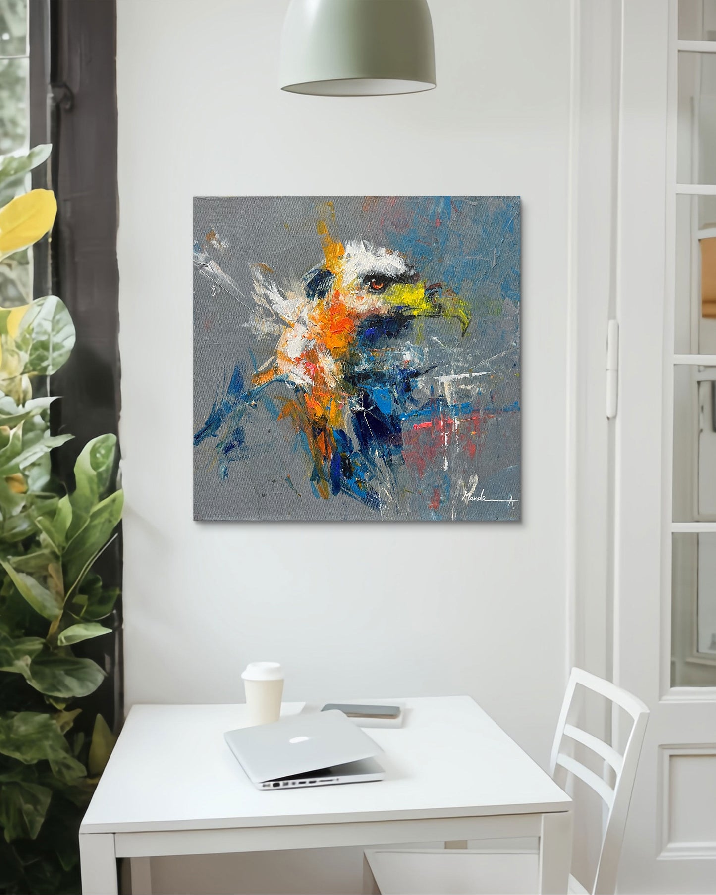 Roi de l'espace - Peinture animalière abstraite de Mande