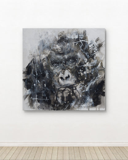 No Problem - Original Gorilla Portrait Painting