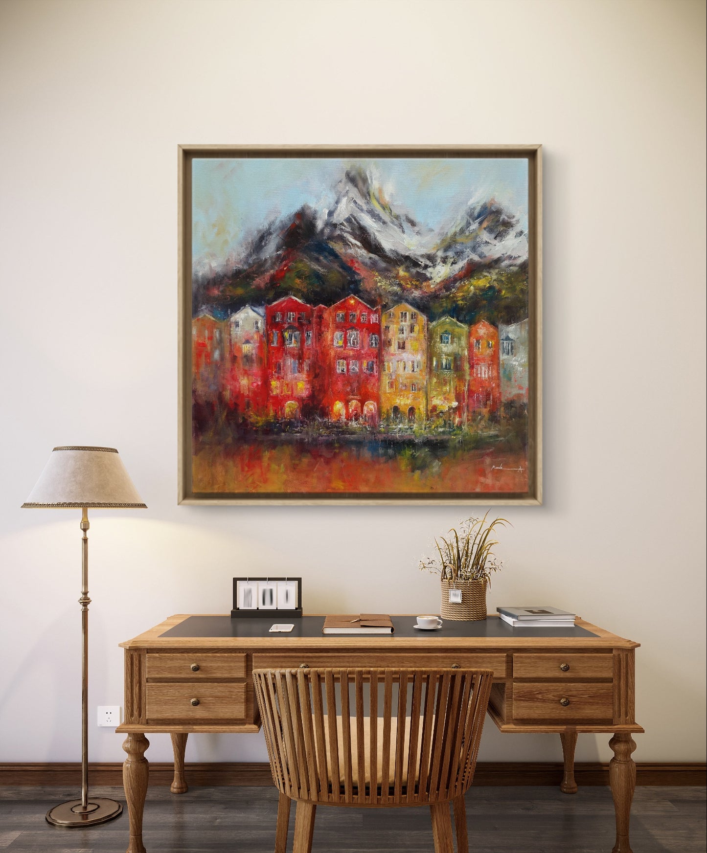 Innsbruck - Original Alpine Cityscape Painting