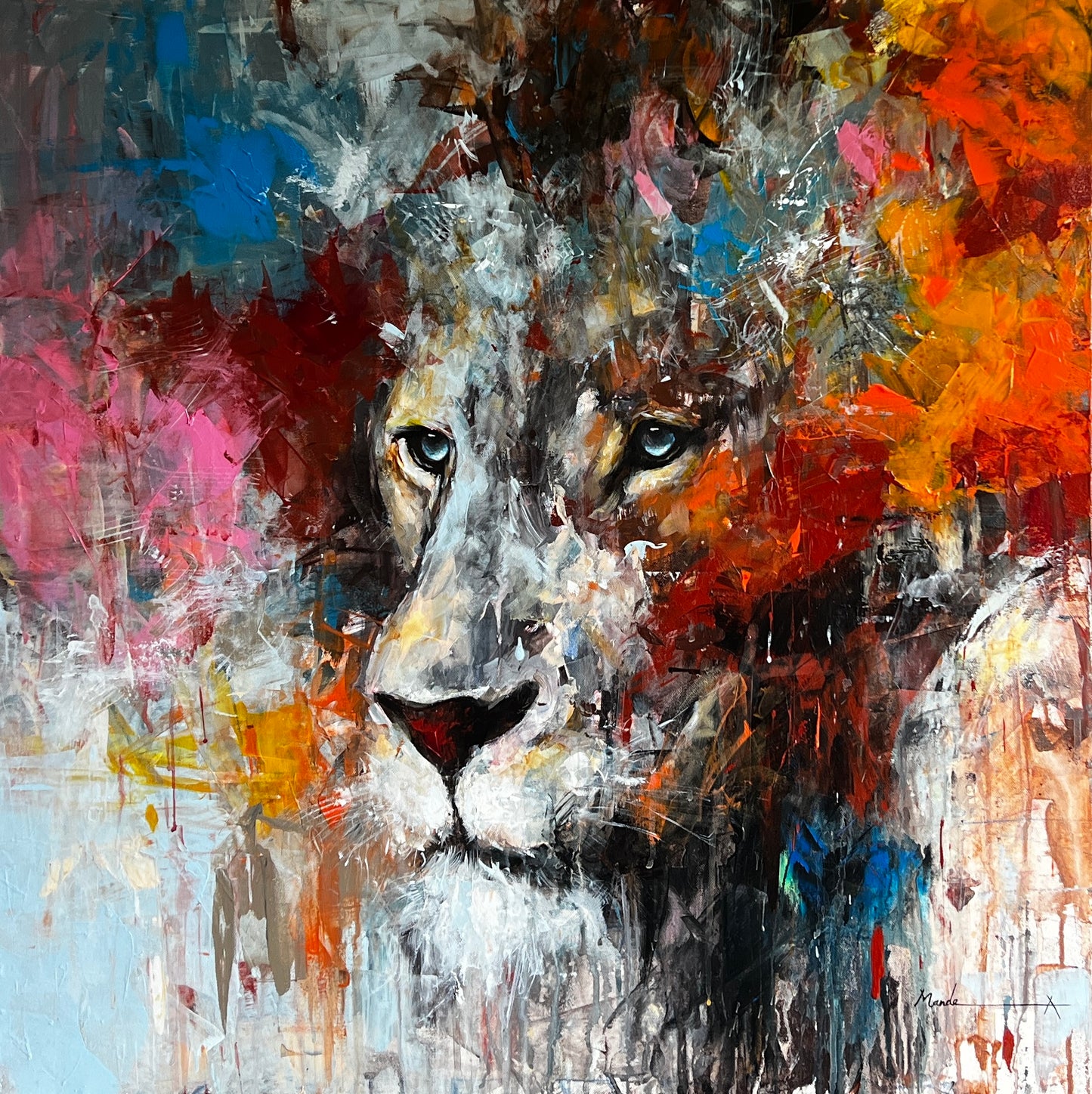 Abstract Lion painting
