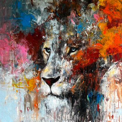 Abstract Lion painting