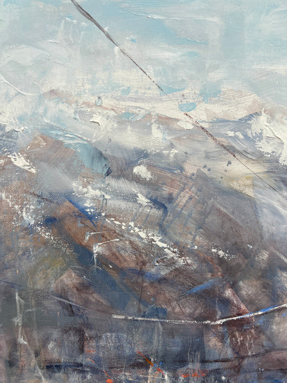 Alpine Ride - Original Vintage Tram Painting