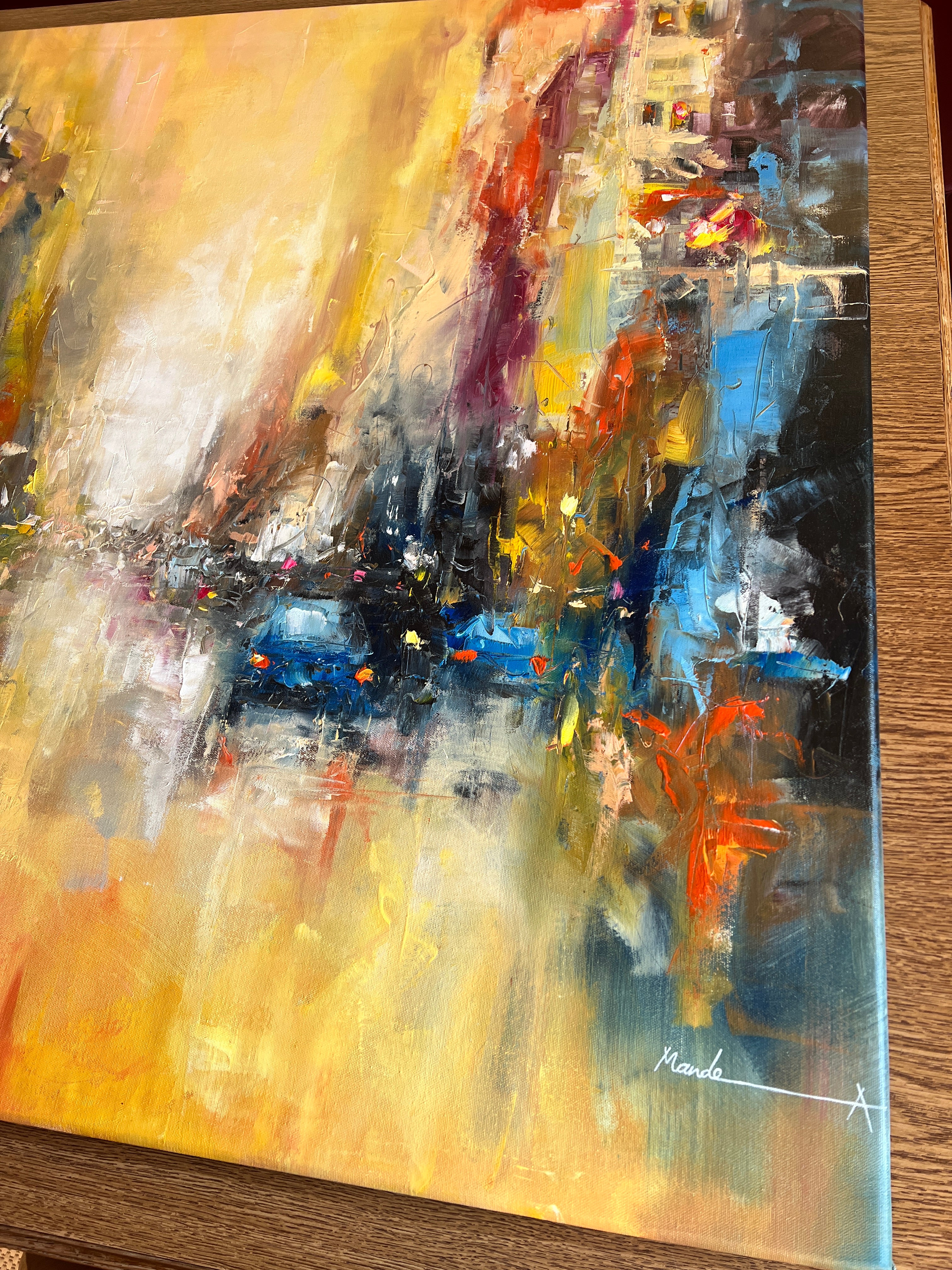 Modern Street Cityscape Painting by Mande – Mandea Art