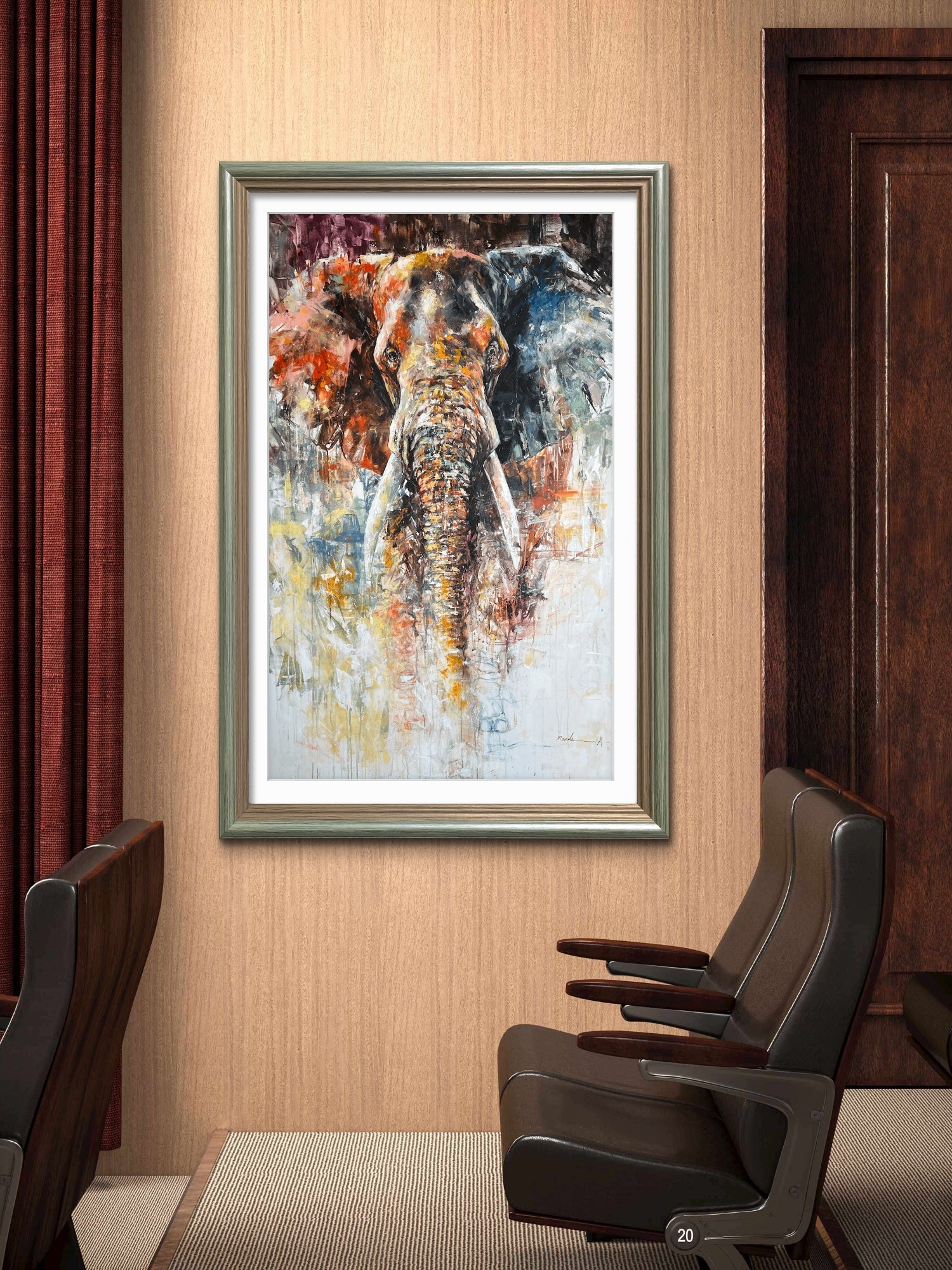 Explore an original elephant painting by Mandea