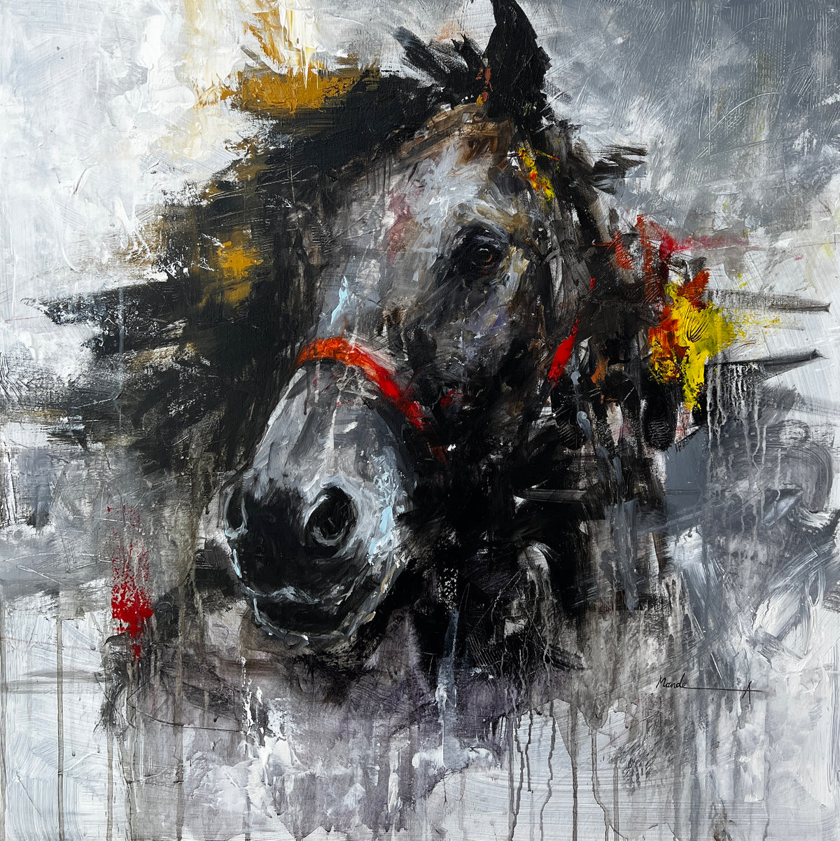Abstract painting of a horse arta