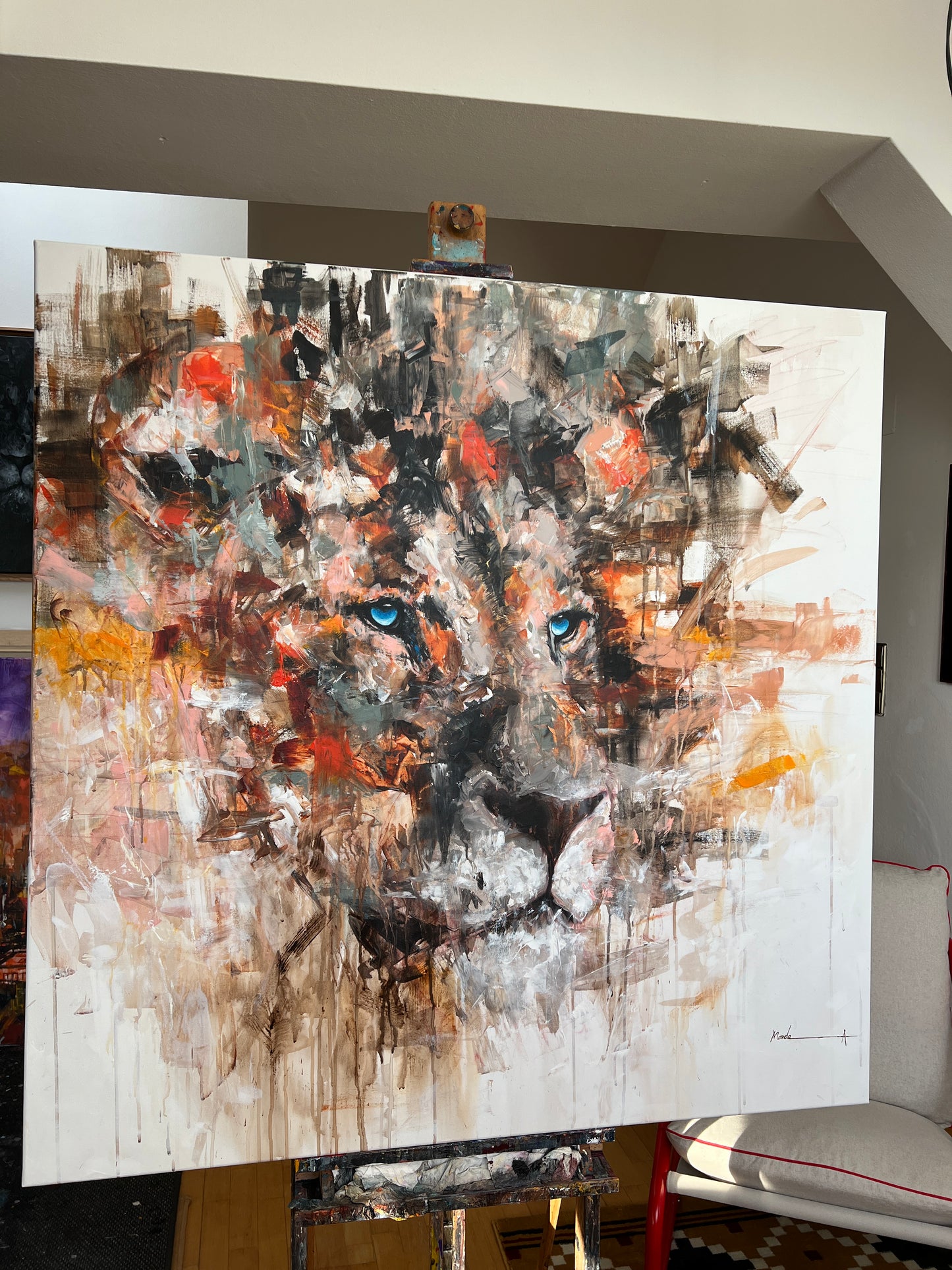 "Loyalty" Original abstract lion painting