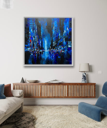 "Layers of Beautiful Time" - Urban Cityscape Painting