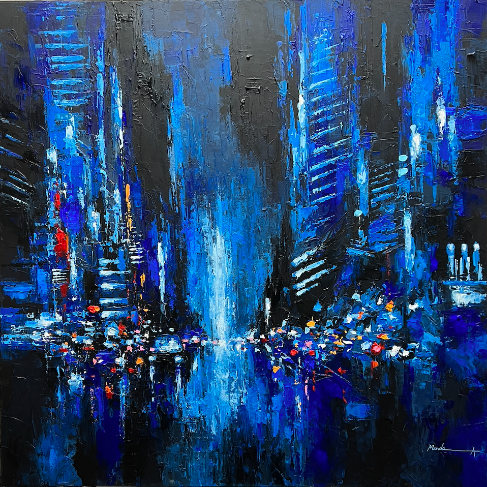 "Layers of Beautiful Time" - Urban Cityscape Painting