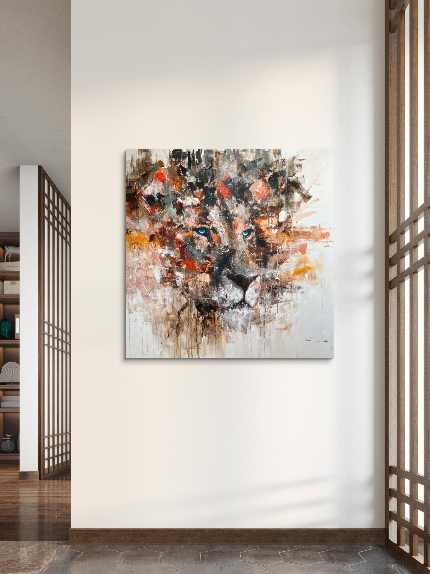 "Loyalty" Original abstract lion painting