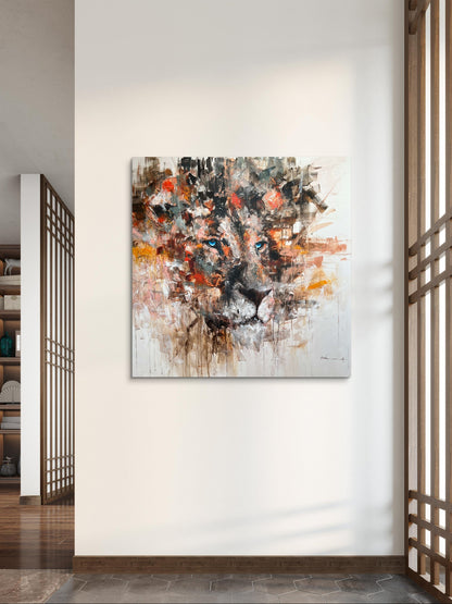 "Loyalty" Original abstract lion painting