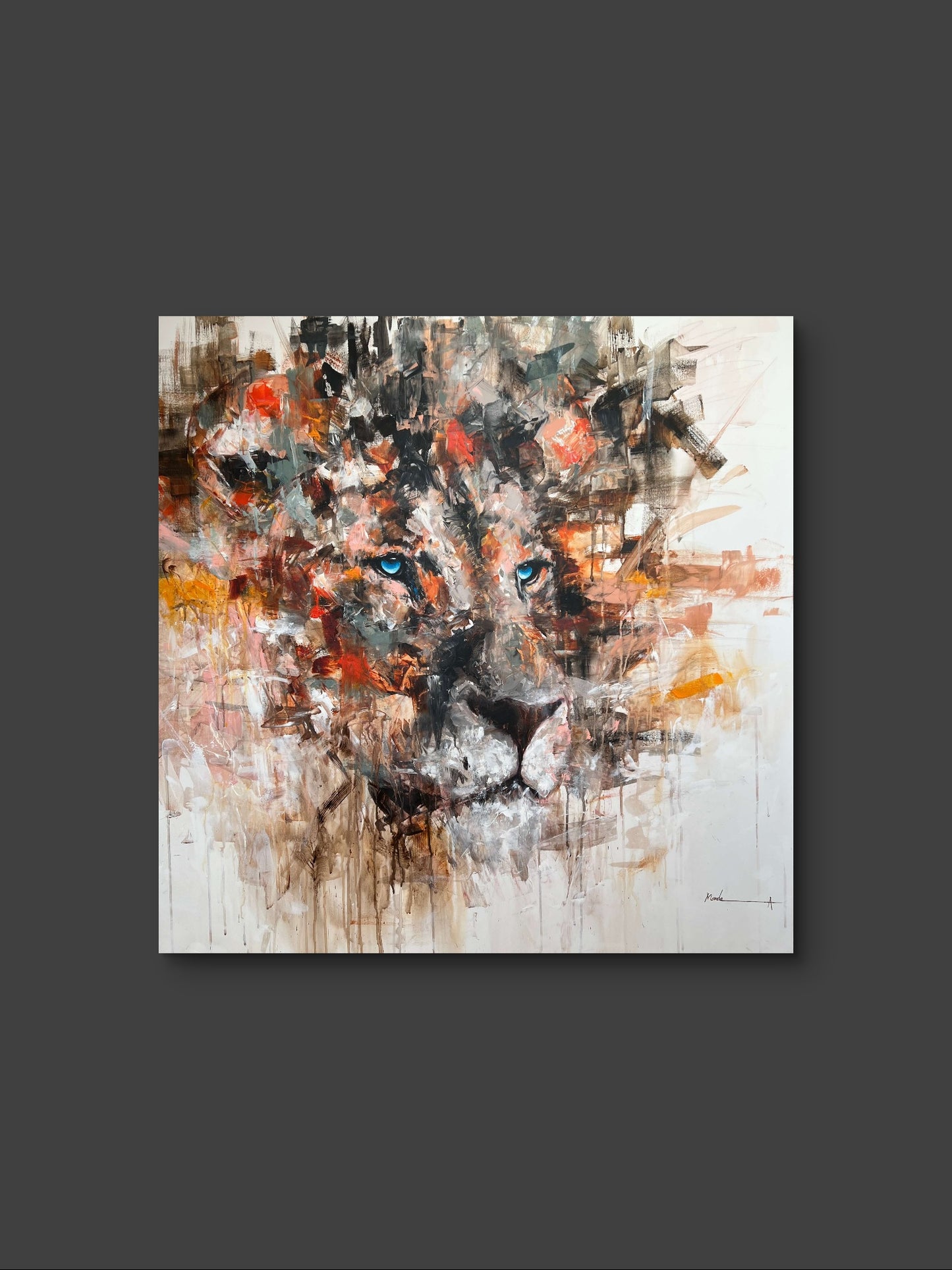 "Loyalty" Original abstract lion painting