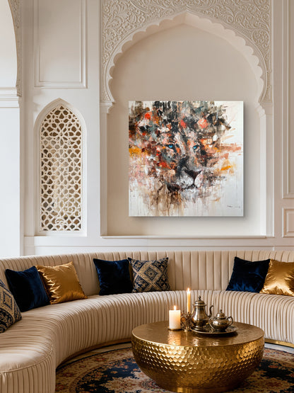 "Loyalty" Original abstract lion painting