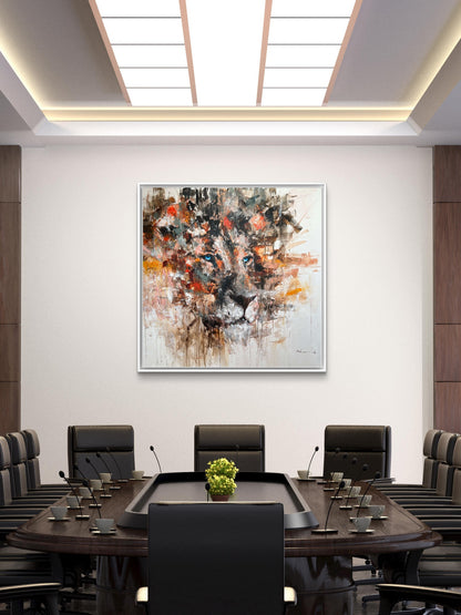 "Loyalty" Original abstract lion painting