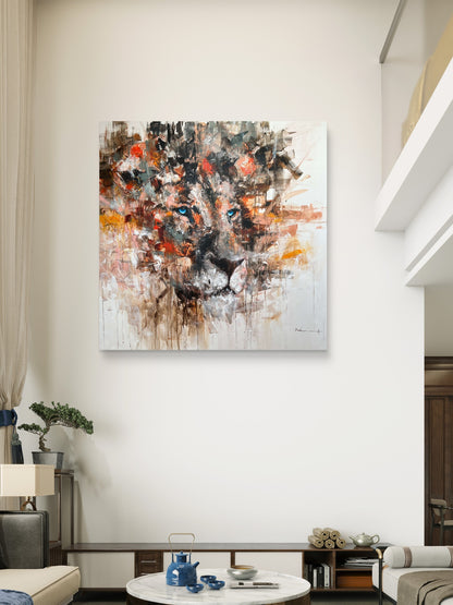 "Loyalty" Original abstract lion painting