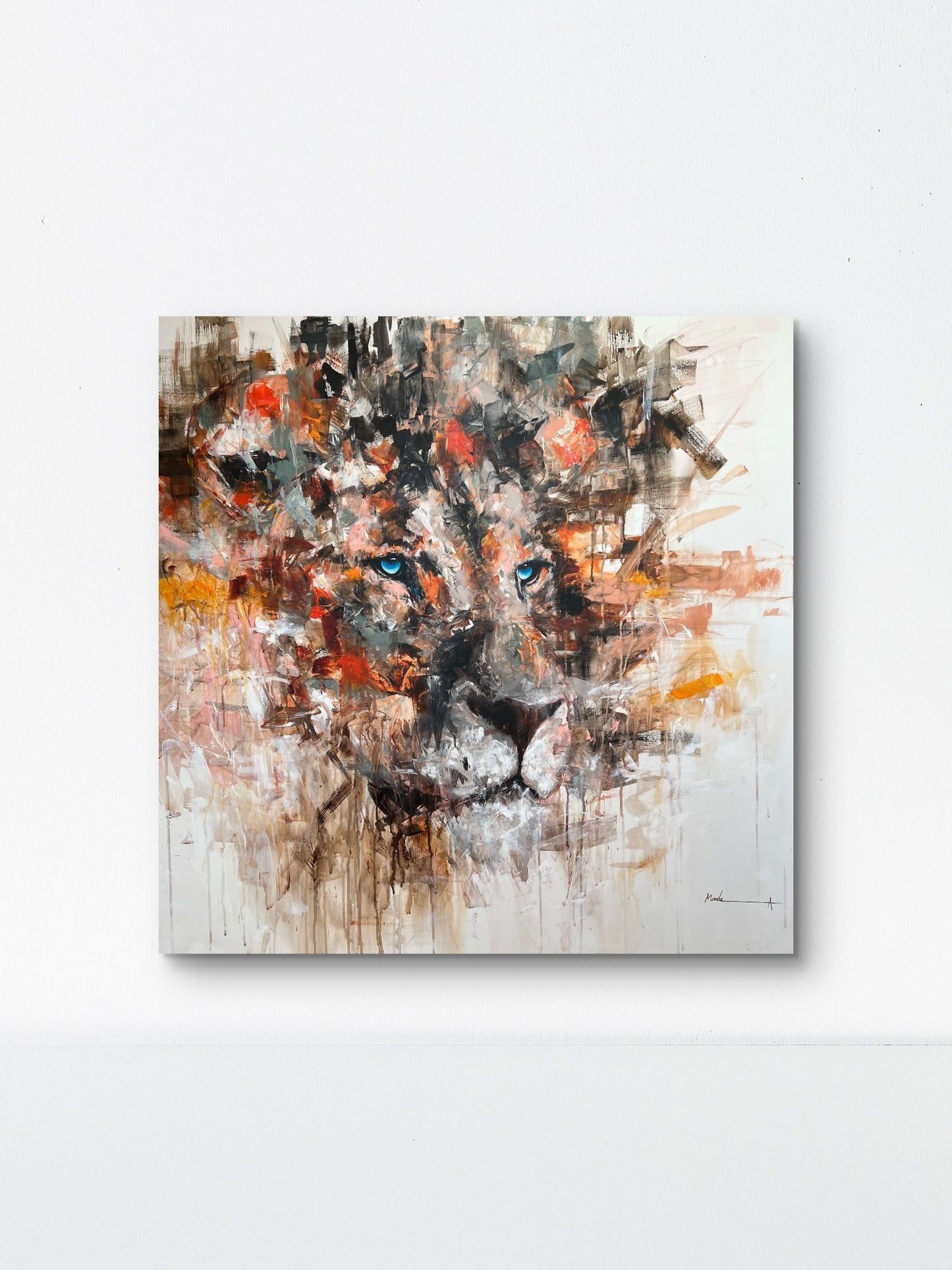 "Loyalty" Original abstract lion painting