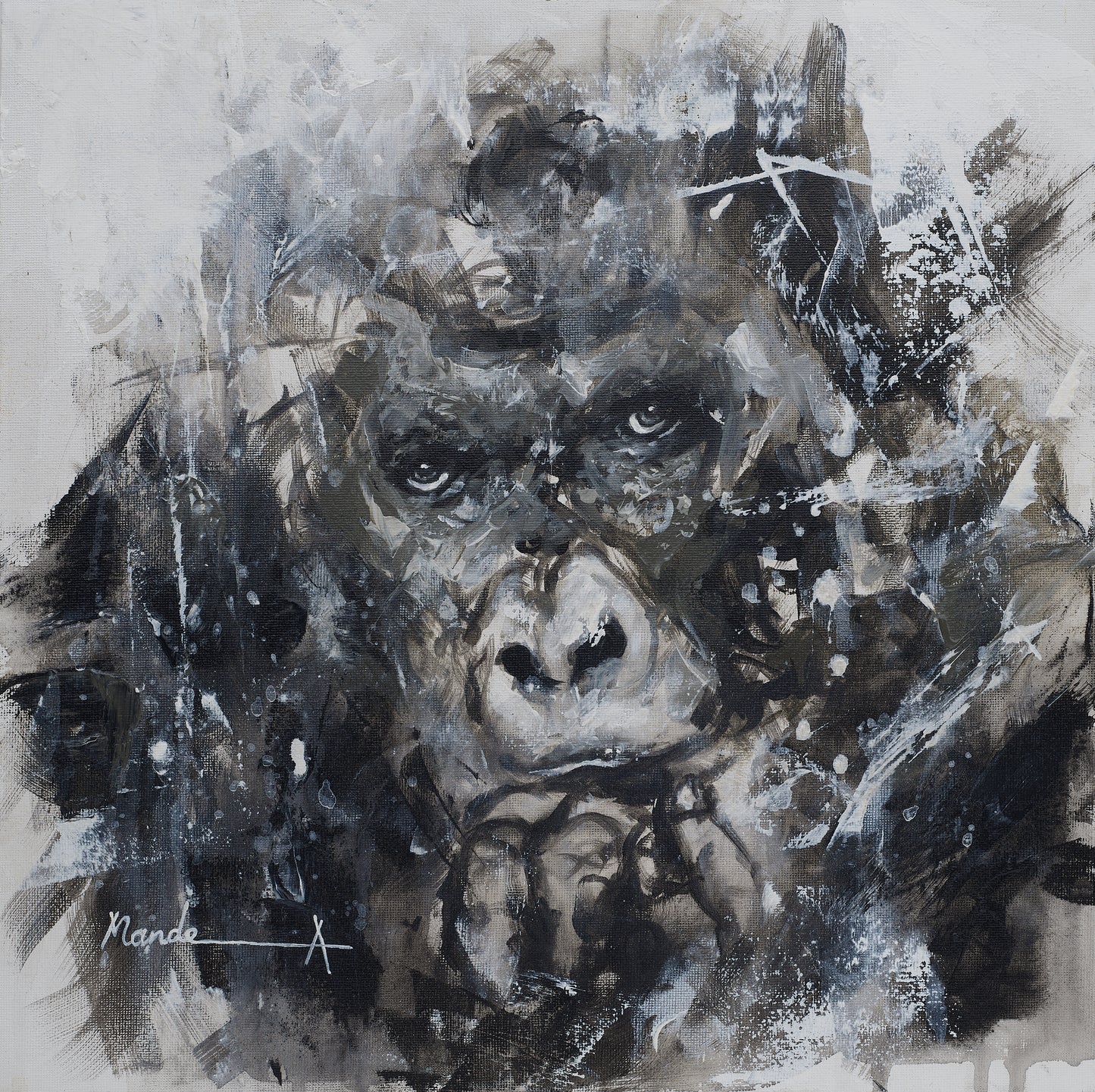 No Problem - Original Gorilla Portrait Painting
