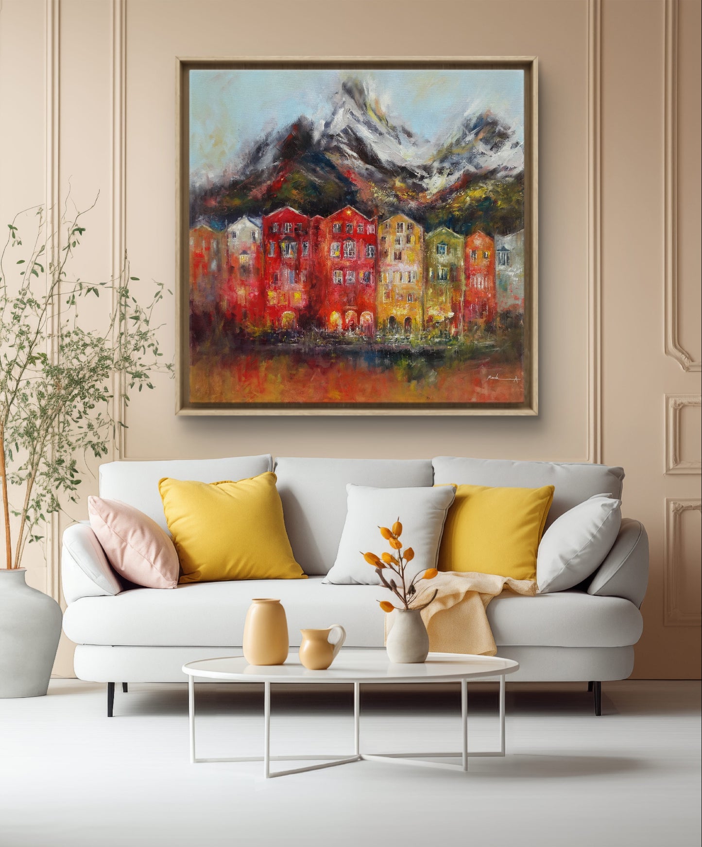 Innsbruck - Original Alpine Cityscape Painting