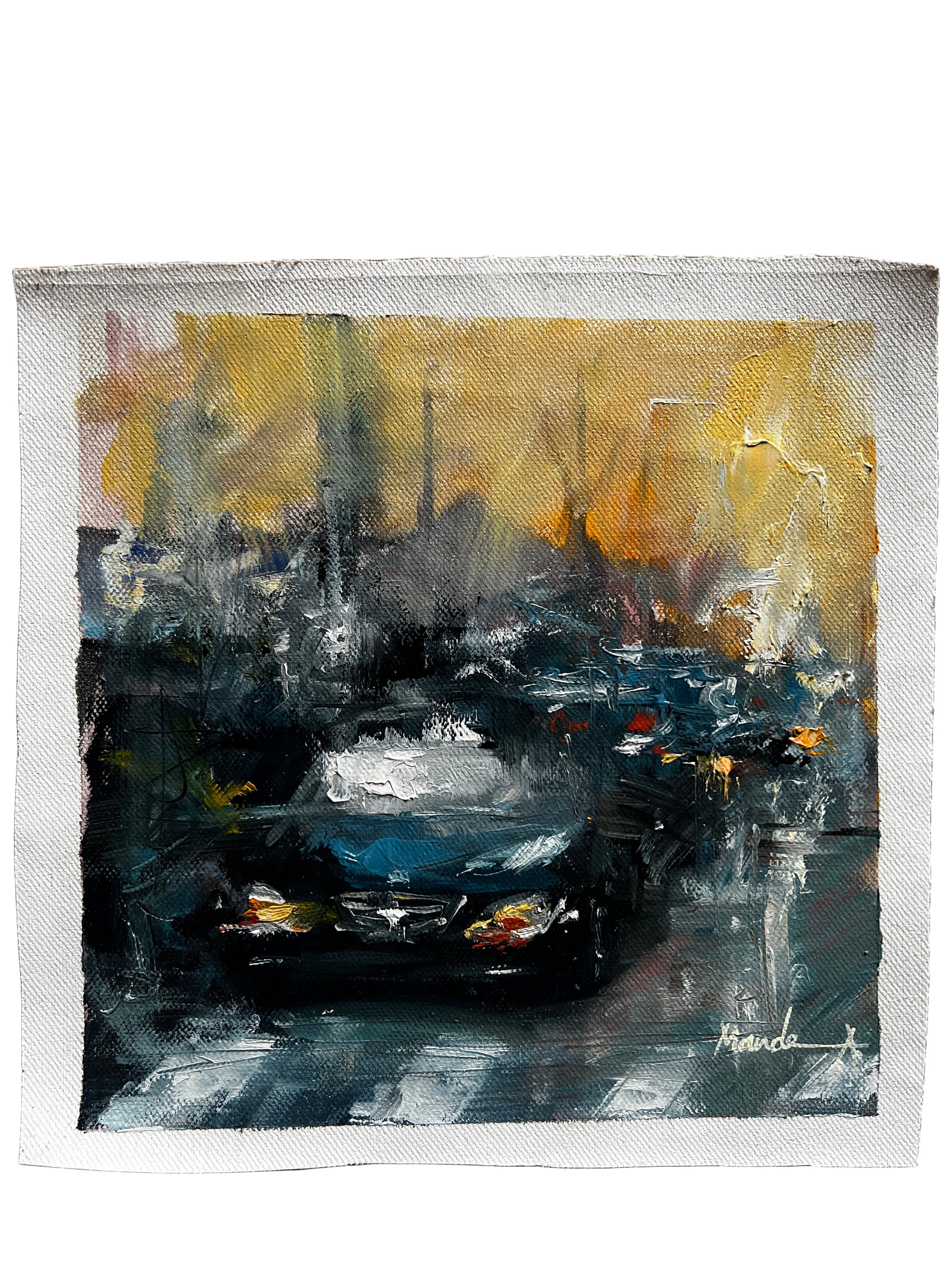 car painting on a textured surface