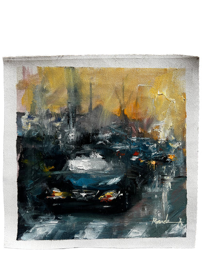 car painting on a textured surface