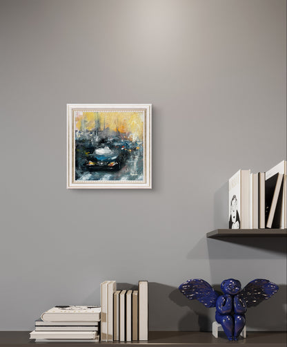 Urban Street Scene - Car at Crosswalk Painting