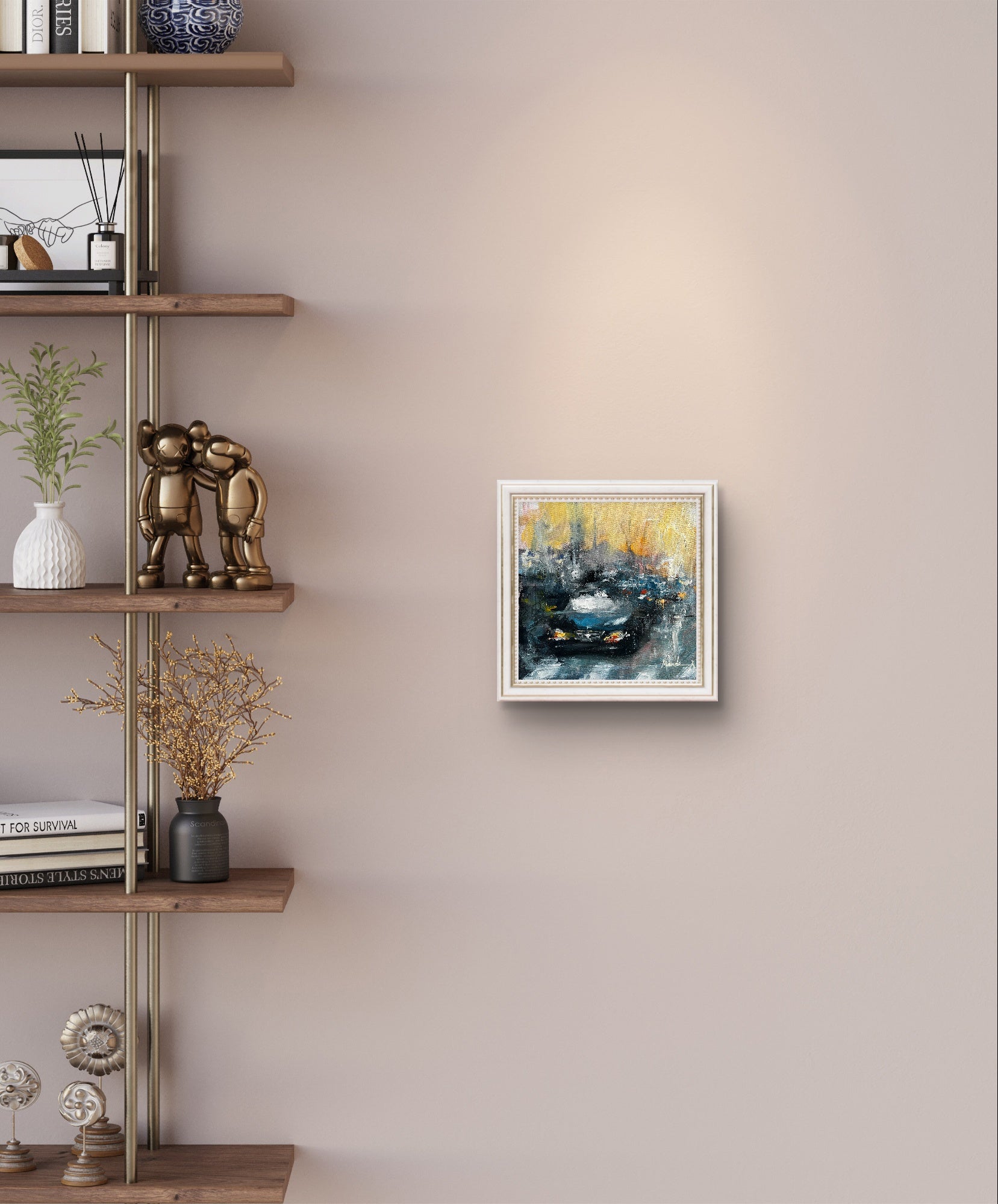 Urban Street Scene - Car at Crosswalk Painting