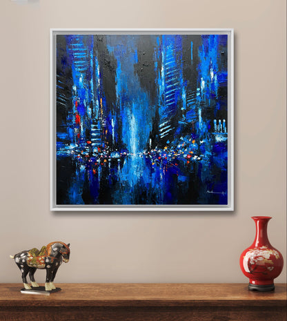 "Layers of Beautiful Time" - Urban Cityscape Painting