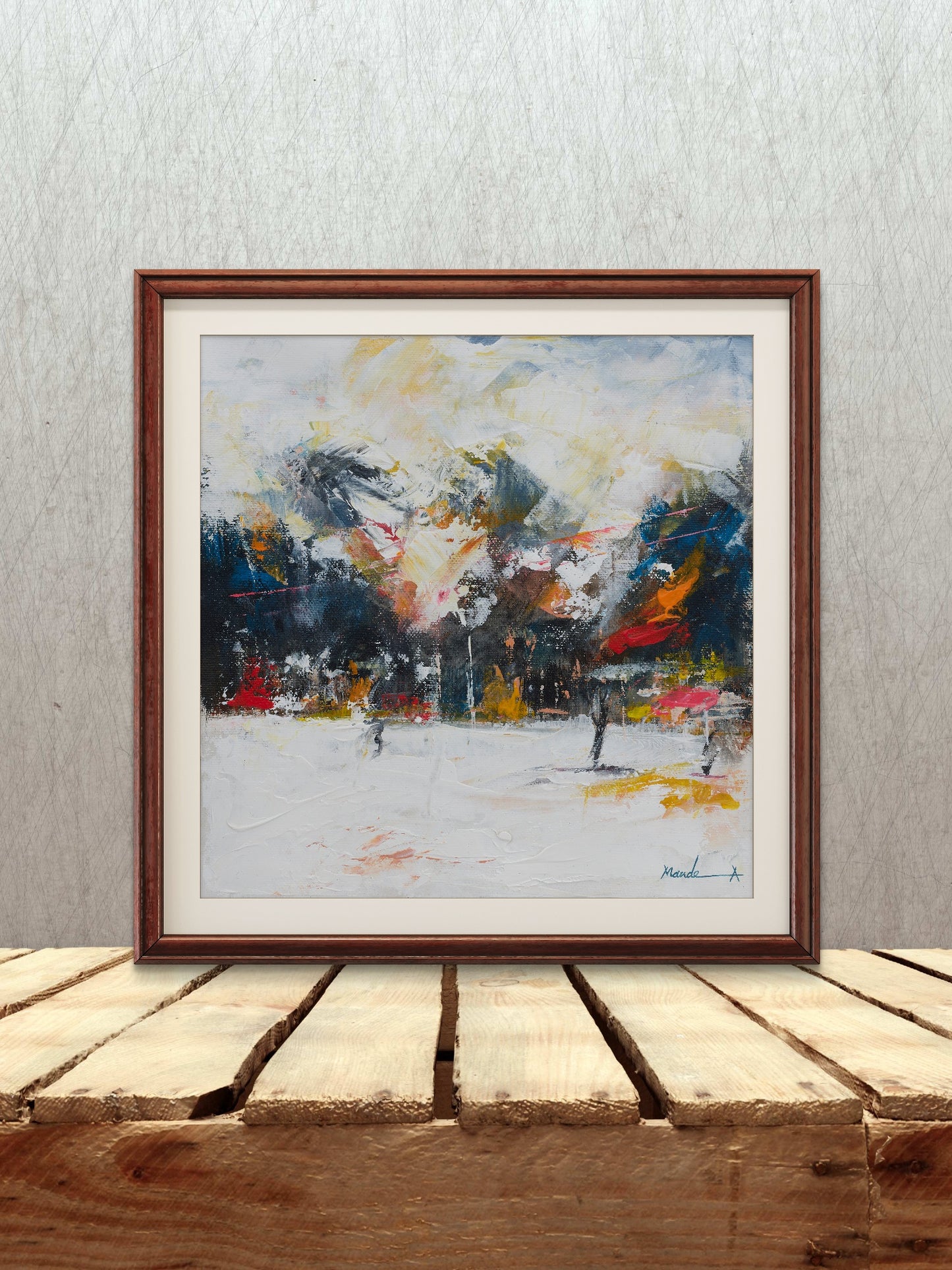 whispers in snow original mountain painting