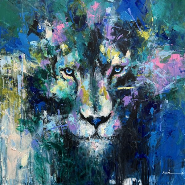 lion painting by mandea art