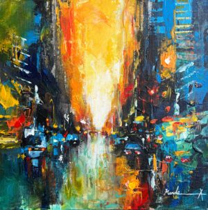 Cityscape paintings by Mandea Art - "City Pulse"