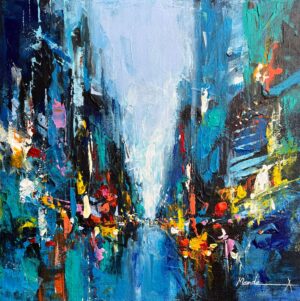 Cityscape paintings by Mandea Art - "Favourite Street"